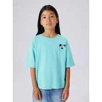 Name It T-Shirt NKFTARA SS RLX TOP PS NOOS mit Brust- und Rückenmotiv