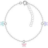 Order & Smile Schmuck Silberarmband Armband Kinder: 925 Silber Armkette mit Schmetterlingen, gestempelt