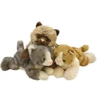Geschenkestadl Kuscheltier 3 Plüsch Katzenbabys im Set – süßer Katzenwurf zum Kuscheln 23 cm (Spar-Set, 3-St., Plüschtiere), kuschelweich