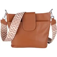 MIRROSI Umhängetasche Damen, Crossbody Bag, Echtleder Made in Italy (1 Tasche mit 1 oder 2 Gurte), verstellbaren Schulterriemen), 30x24,50x9cm (BXHXT) viel Stauraum