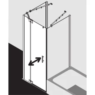 Kermi Filia XP Pendeltür mit Festfeld für Seitenwand FX1WL07820VAK 78x200cm, silber hochglanz, ESG klar, links, auf Duschplatz