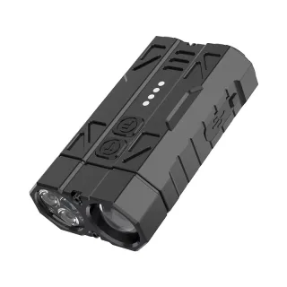 Bikight EDC Flashlight White Long Beam +3xTG3 LEDs Type-C Rechargeable Dual Switch Spotlight andFloodlight Aluminum Al