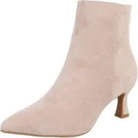 Ital-Design Stylische Damen-Stiefeletten mit Stickdetails für Alltag Stiefelette (91409461) Pfennig-/Stilettoabsatz Stiefeletten in Beige