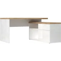 Home affaire Eckschreibtisch Easy, Computertisch – 38 mm Platte, perfekt fürs Büro & Homeoffice, Breite/Tiefe 138/132 cm, Schubkasten mit Selbsteinzug u. Dämpfung