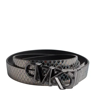 Damen Wende-Metall-Leder Dünner Gürtel 558992
