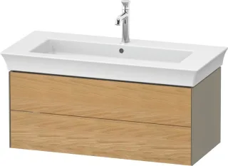 Duravit White Tulip Waschtischunterbau wandhängend Natur Eiche & Stein Grau Hochglanz & Matt 984x458 WT43420H5H2