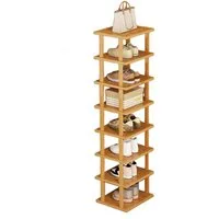 Rutaqian Schuhregal Vertikales Schuhregal,5/7/8 Stöckige Schuhregal aus Holz, Freistehende Schuhhalter Schmal und Hoch für Eingang,Flur
