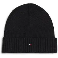 Tommy Hilfiger Strickmütze TH FLAG PIMA COTTON BEANIE Beanie mit Logostickerei, mit Kaschmiranteil Unisex