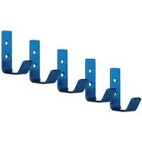 SO-TECH® Kleiderhaken Wandhaken, aus Edelstahl, 60 x 20 x 45 mm, (5-St), kleiner Jackenhaken mit abgerundeten Kanten blau