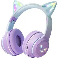 MOPUEA Faltbare Bluetooth Kopfhörer,RGB-LED-Leuchten,Bluetooth 5.1,HiFi Sound Over-Ear-Kopfhörer (für Kindergeschenke/Schule/Tablet/Reisen)