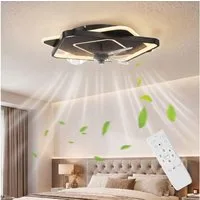 HOMCOM Deckenventilator LED Deckenleuchte Ventilator, mit Fernbedienung, 6 Geschwindigkeiten, 3 Farbtemperaturen
