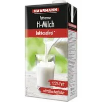 NAARMANN Süßigkeit, Naarmann laktosefreie haltbare Milch 1.5 Prozent Fett 1000ml