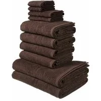OTTO home Handtuch Set Inga, Duschtücher, Handtücher, Gästetücher, Seiftücher, Walkfrottier (10-St), Handtücher mit feiner Bordüre, 100% Baumwolle, einfarbig, weich