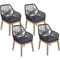 Garden Pleasure Armlehnstuhl POMONA, grau, 4er Set (Set, 4 St), grau