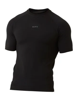 Björn Borg - Mens Short Sleeve Seamless Running T-Shirt - Schwarz