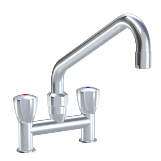 KWC Zweigriffmischer GASTRO Schwenkauslauf, AD153 A300 B 315 C 410, chromeline,105824 105824
