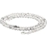 Lebensquelle Plus Kette ohne Anhänger Edelstein Kugelkette + 925 Silber Verschluss, Ø 4mm Kugeln 45cm lang