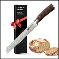 LIVINA HOME Brotmesser Brot Messer mit Wellenschliff, mit extrem scharfer Klinge, Küchenmesser, Klingenlänge 20 cm, Oster Deal Sale!