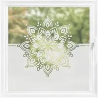 Bilderdepot24 Fensterfolie statisch haftend Motiv Fensterdeko Mandala Ornament Bordüre Wellness, blickdicht, Innen Fenster Tür Balkontür Küche Badezimmer Wohnzimmer Schlafzimmer