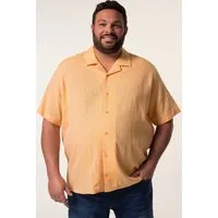 Men Plus Kurzarmhemd Leinenmix-Hemd Halbarm Cubakragen Cuba Fit