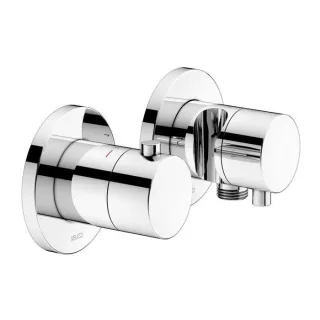 Keuco Edition 400 Brausethermostat 51553011221 chrom, für 2 Verbraucher, inklusive Wandanschlußbogen und Brausehalter