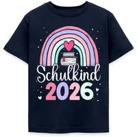 Spreadshirt T-Shirt Schulkind 2026 Regenbogen Einschulung Kinder T-Shirt (1-tlg)