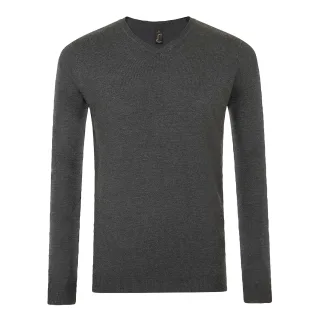 SOLS Herren Glory V-Ausschnitt Pullover (Holzkohle Mergel)
