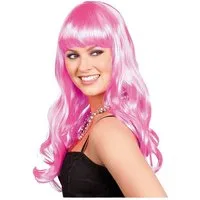 Boland Kostüm-Perücke Lange Haare rosa - Kostüm Perücke für Fasching