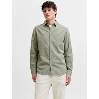 Jack & Jones Langarmhemd JJESUMMER LINEN BLEND SHIRT L/S SN Baumwollmischung, regular fit