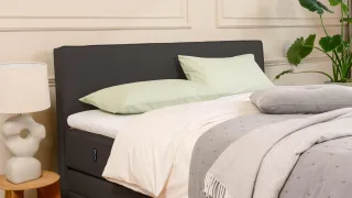 BRUNO Boxspringbett Premium mit Bettkasten 160x200cm in Schwarz | Matratzen-Härtegrad: Links H3 / Rechts H2 | extra viel Stauraum & individuell konfig