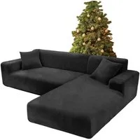 Agger Sofabezug Stretch-Sofabezug Dicke Samt Sofa Überwürfe Sofabezug, Sofahusse mit Armlehne für Wohnzimmer, Protector für Hunde Haustiere