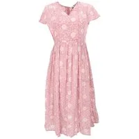 Guru-Shop Midikleid Luftiges Boho Sommerkleid, handbedrucktes.. alternative Bekleidung