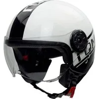 RÖMER HELME Motorradhelm RR20037 - Motorrad- Jethelm mit Pilotenvisier, weiss/schwarz