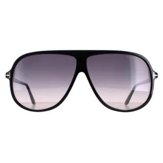 Tom Ford Shield Unisex Glänzend Schwarz Rauch Farbverlauf Spencer 02 FT0998