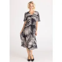 FRANK WALDER Jerseykleid mit Plissee-Struktur