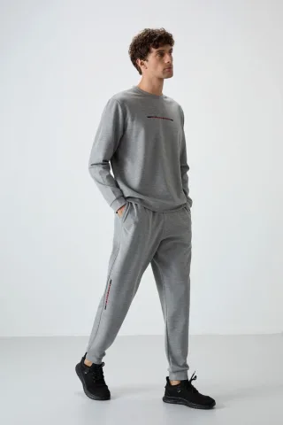 Herren Rippstrick Sweatshirt und Hose Set
