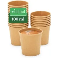 wisefood Einwegbecher 50-tlg., Bio-Pappbecher, 100, 50-tlg., Papier