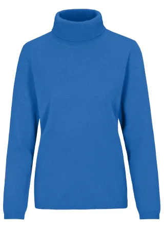 CLARINA - NOS Rollkragen-Pullover, uni 604 himmelblau - Gr. - 46