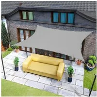 LuxusKollektion Sonnensegel Sonnensegel Rechteckig Wasserdicht UV Schutz Garten 3.5x5 Grau