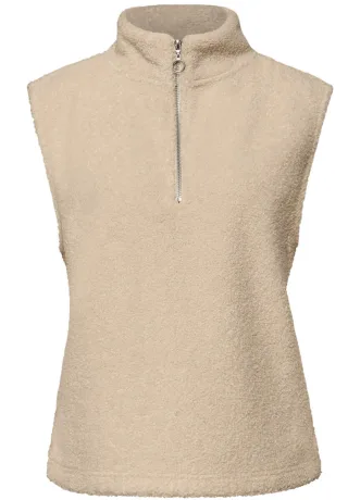 Street One - Teddy Shirt mit Zipper beige - Gr. - 38