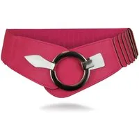 Vanessa & Melissa Taillengürtel Damen Eleganter Gürtel in 6 cm Breite, Vielseitiger Kleidergürtel Elastischer Taillengürtel, Gürtel mit silberner Ring-Schließe