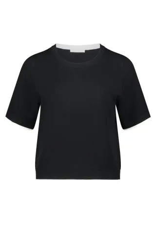 Betty & Co - Feinstrickpullover Schwarz/Weiß - Gr. - 42