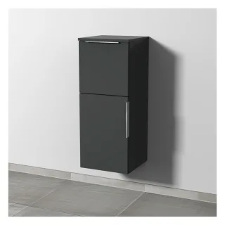 Sanipa 3way Mittelschrank mit 1 Tür und 1 Auszug, Anthrazit-Matt, UM12622 UM12622