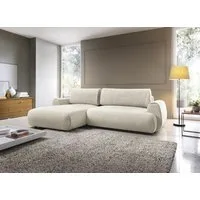 Goldstoff Ecksofa MAILO L-Form, mit Bettfunktion und Bettkasten, Sofa mit Schlaffunktion, Couch für Wohnzimmer - Schlafsofa - Eckcouch, Tiefe Sitzfläche & ergonomische Rückenlehne