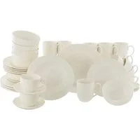 CreaTable Kombiservice Fleur Royal, Kombi-Service 42-tlg (42-tlg), 6 Personen, Porzellan, Traditionelle Fahnenform
