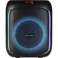 Denver BPS-165 Kompakter Bluetooth-Partylautsprecher mit LED-Lichteffekten Party-Lautsprecher (20 W, tragbar, Griff, LED-Beleuchtung, TWS-Pairing möglich, Fernbedienung)