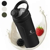 Khroom Protein Shaker aus Edelstahl mit Thermofunktion, 700ml, Fitness Eiweiß Shaker, (12h kalt/warm, spülmaschinenfest), Thermofunktion