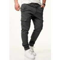 DAILY COTTON Cargohose mit elastischen Beinbündchen Herren Jogger-Hose Jeans mit Gummibund & Cargo-Taschen Pants