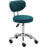 Physa Drehstuhl Rollhocker mit Rückenlehne Friseurhocker Kosmetikhocker 150 kg türkis, Türkis