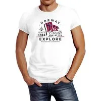 Neverless Print-Shirt Herren T-Shirt Norway Explore norwegische Flagge Norwegen Neverless® mit Print